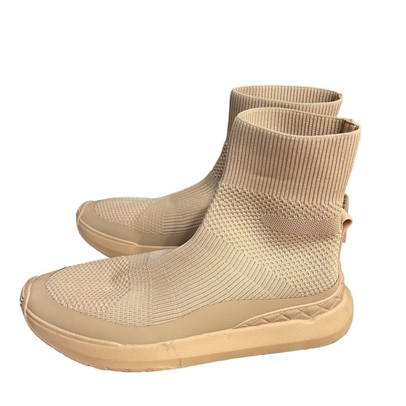 Zara STRETCHY SOCK-STYLE SNEAKER BOOTS Women’s 8.5 40 SHORT BROWN /SR19 Used - Picture 1 of 11